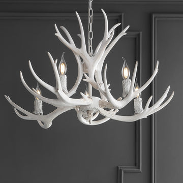 Eldora Adjustable Resin Antler LED Chandelier - JONATHAN Y